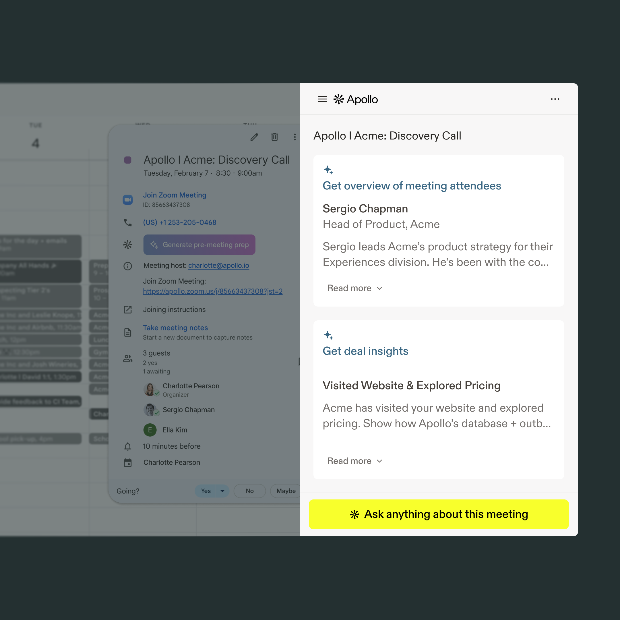 Sales execution software interface