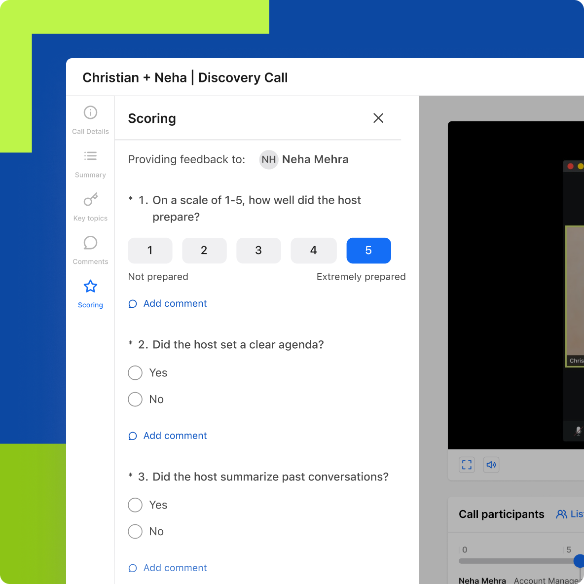 Conversation coaching and performance analytics dashboard